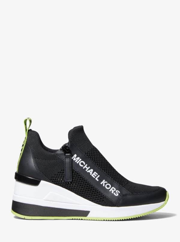 Damske Tenisky Michael Kors Willis Stretch Knit Čierne - Topanky Michael Kors Sleva | OQEIM-2913
